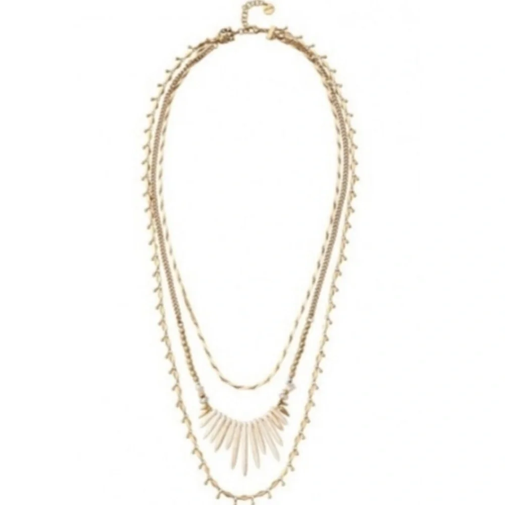 :: Stella & Dot | Versatile Howlite & Gold 5-in-1 Zuni Layering Necklace… - Picture 4 of 16
